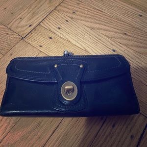 Black leather coach wallet